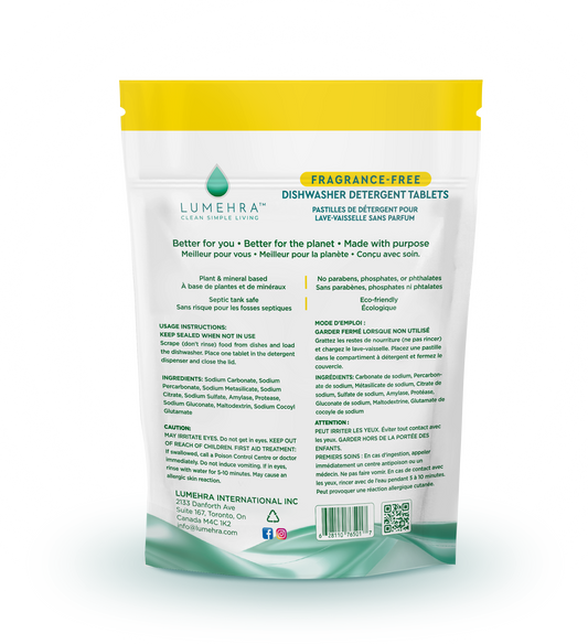 Fragrance-Free Dishwasher Detergent Tablets