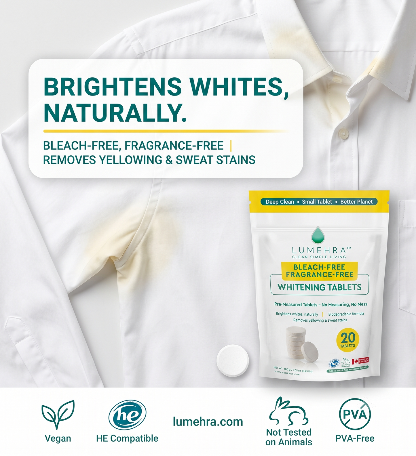 Bleach-Free Whitening 20 Loads Tablets