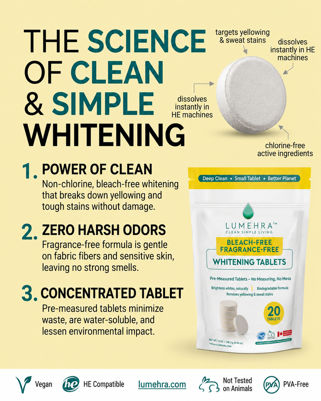 Bleach-Free Whitening 20 Loads Tablets