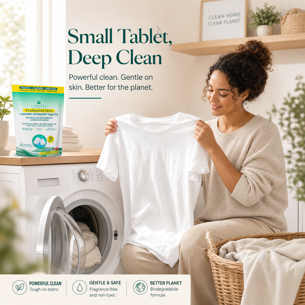Fragrance-Free Laundry Detergent Tablets