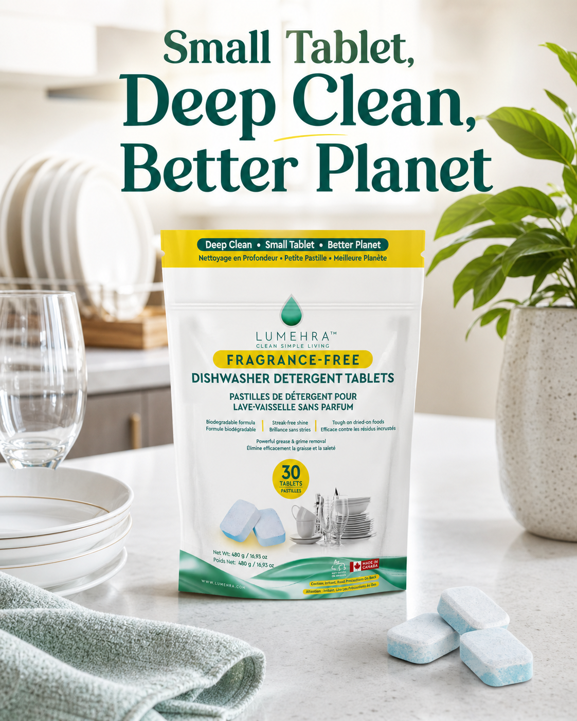 Fragrance-Free Dishwasher Detergent Tablets