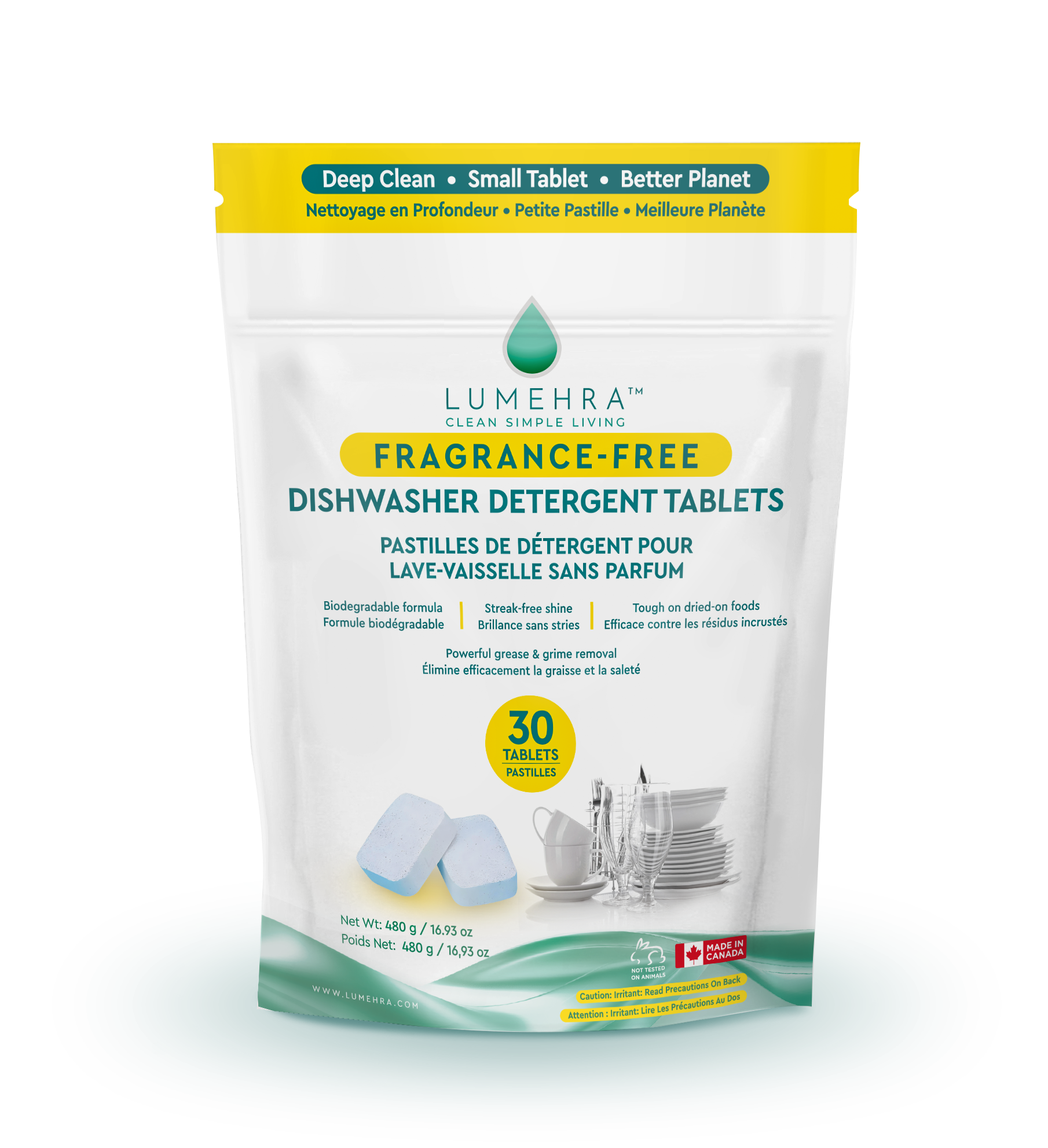 Fragrance-Free Dishwasher Detergent Tablets 30 Loads