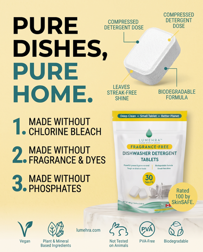 Fragrance-Free Dishwasher Detergent Tablets 30 Loads