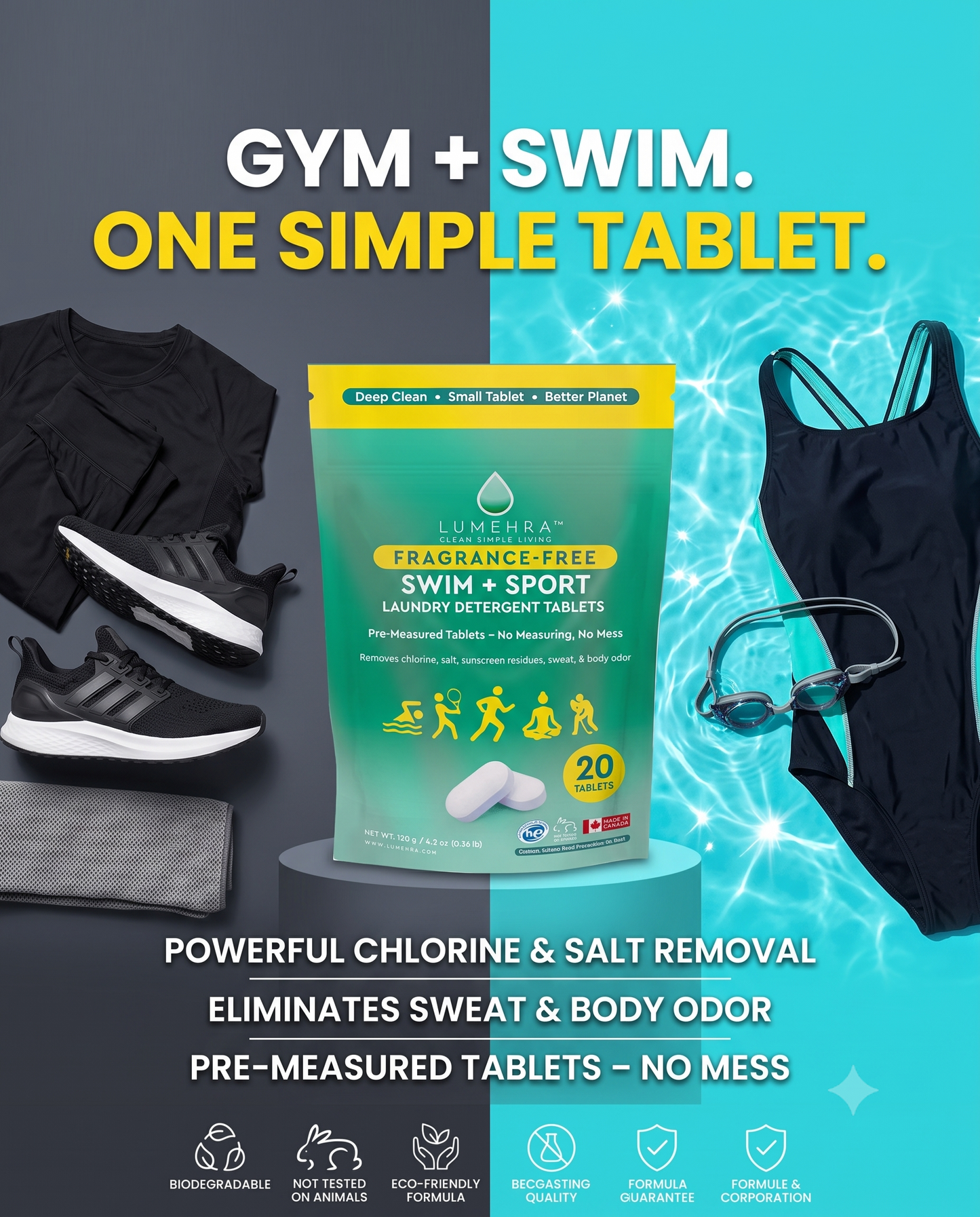 Swim + Sport Laundry Detergent Tablets