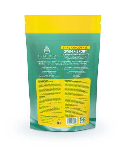 Fragrance-Free Swim + Sport Laundry Detergent Tablets
