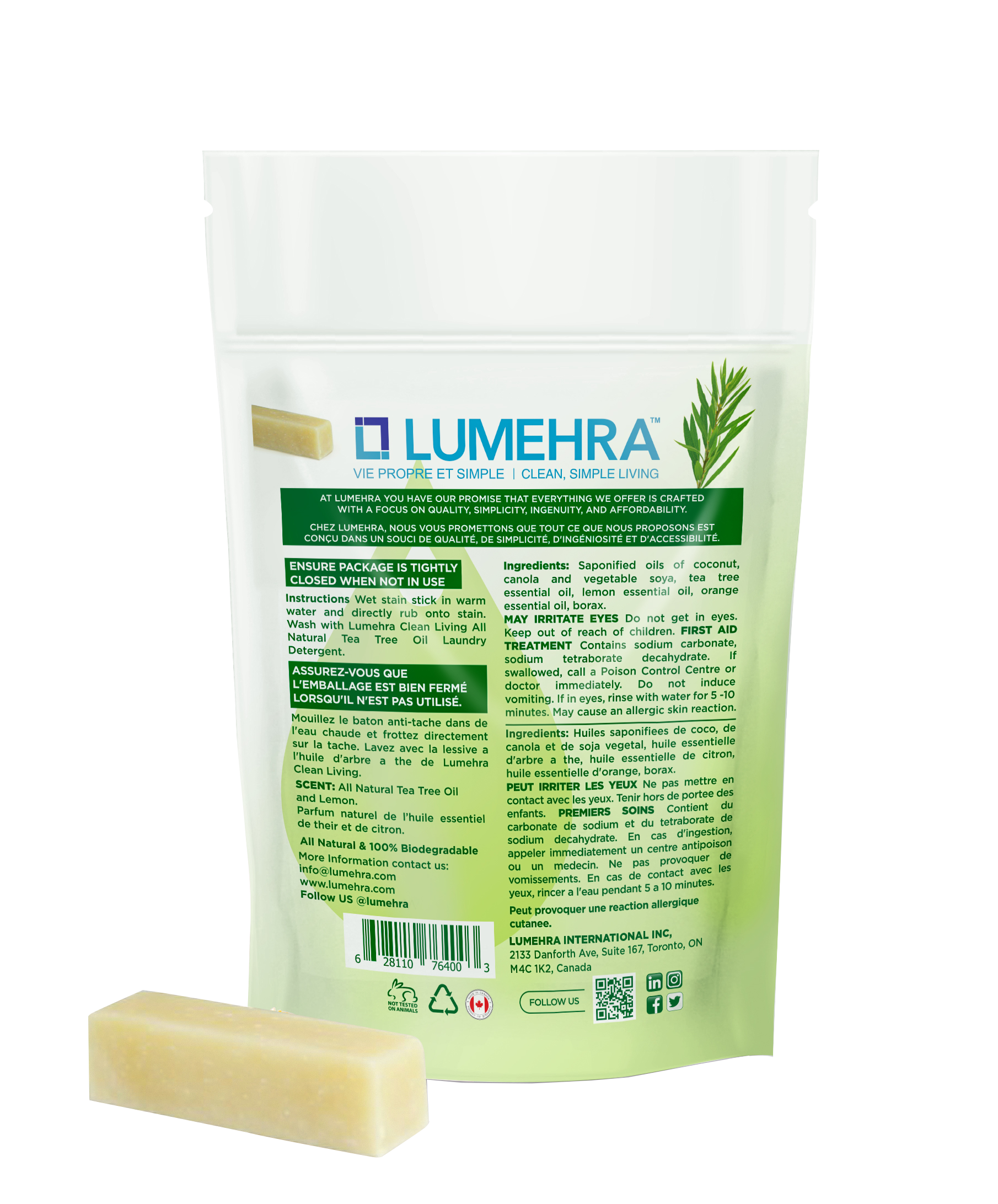 Natural Stain Remover Bar Tea Tree Scented