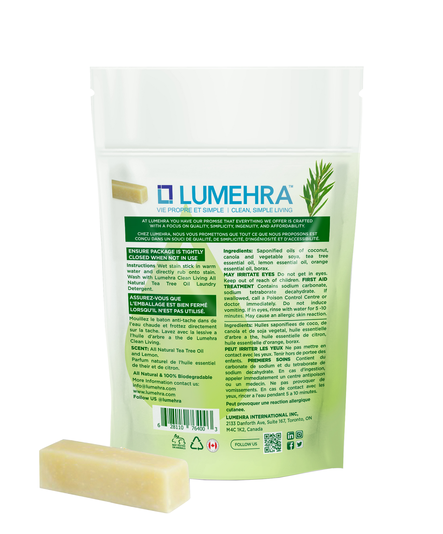 Natural Stain Remover Bar Tea Tree Scented