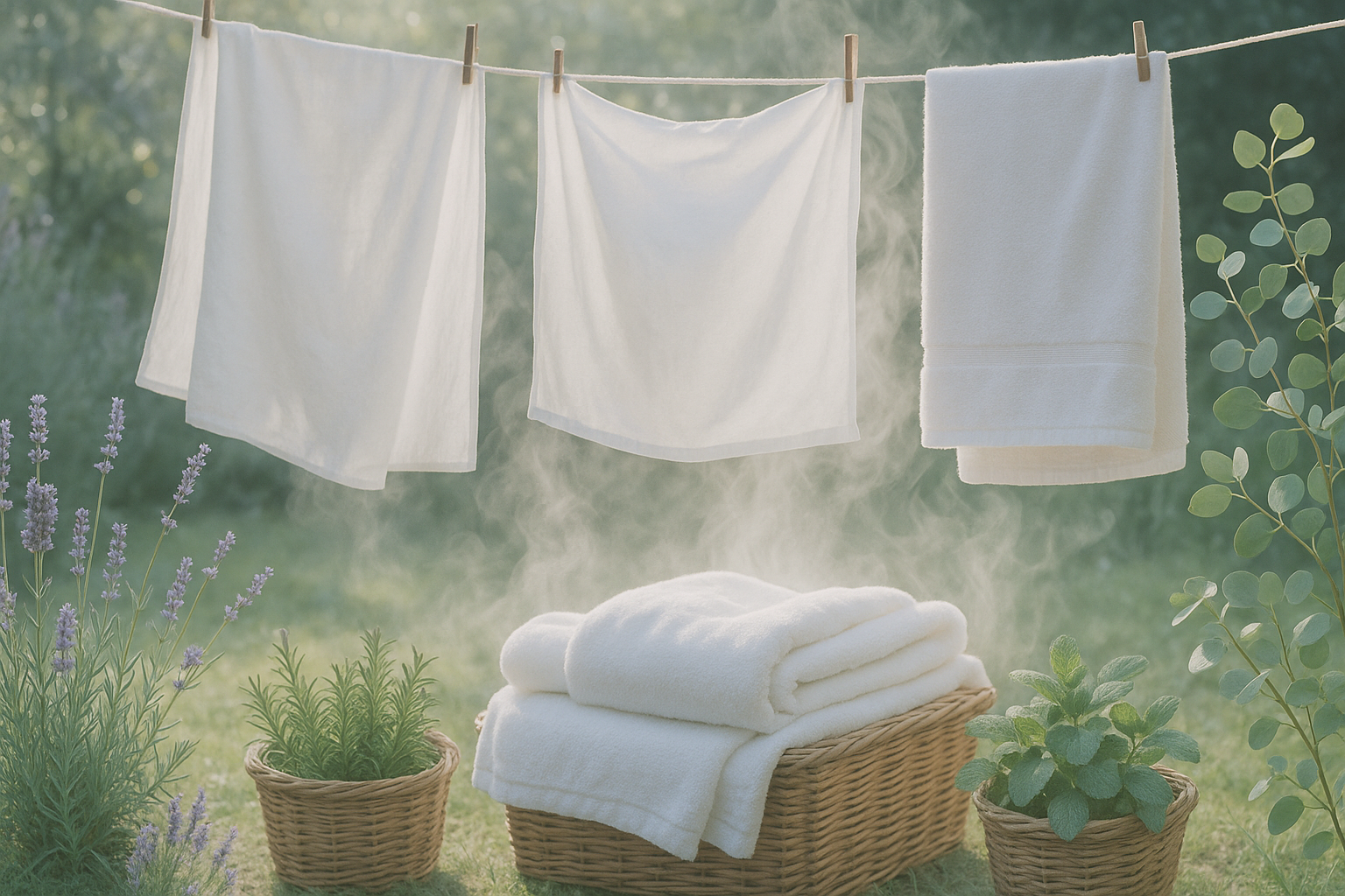 AROMATHERAPEUTIC image of laundry showing fresh 